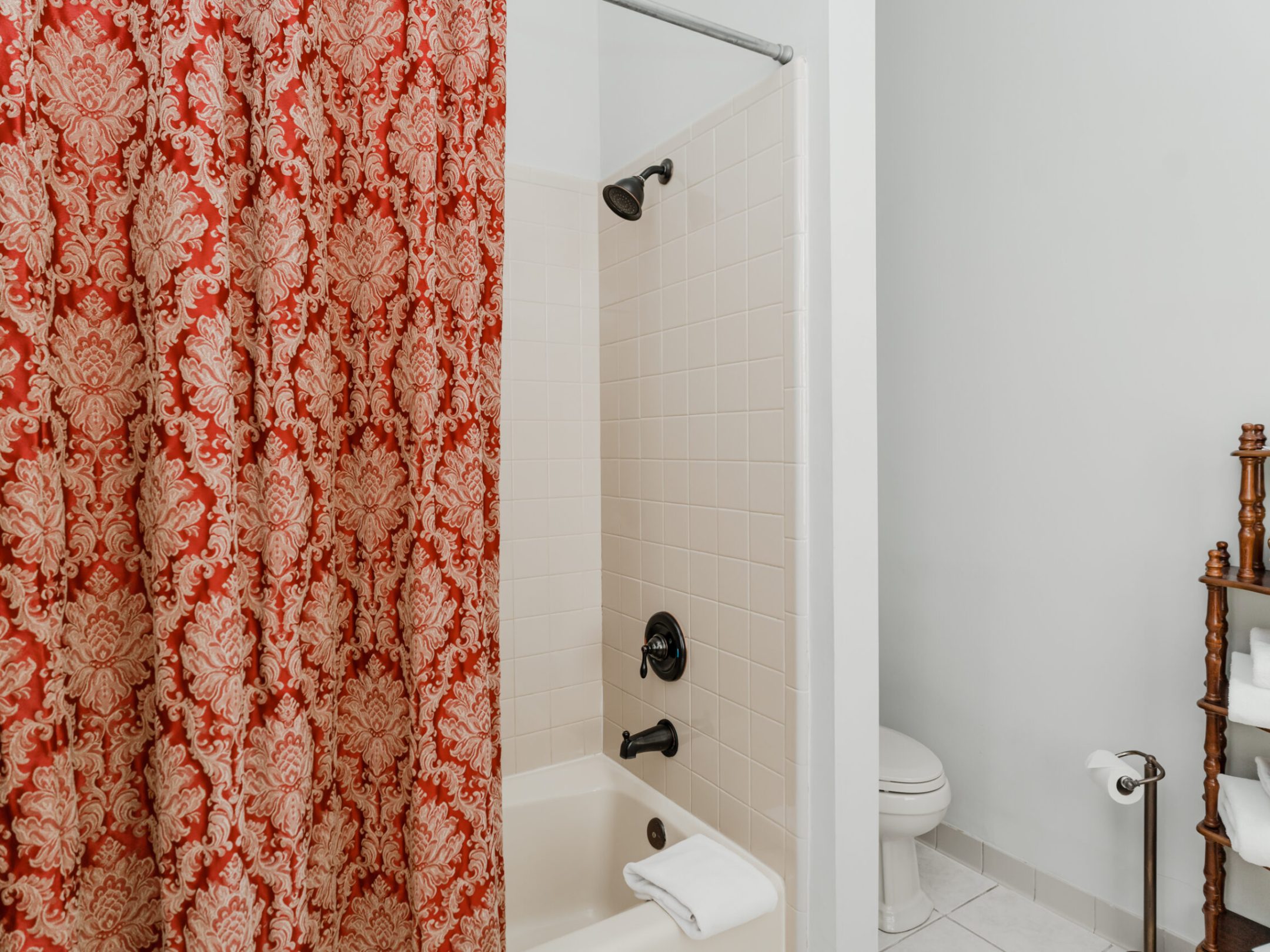 a close up of a shower in a small room