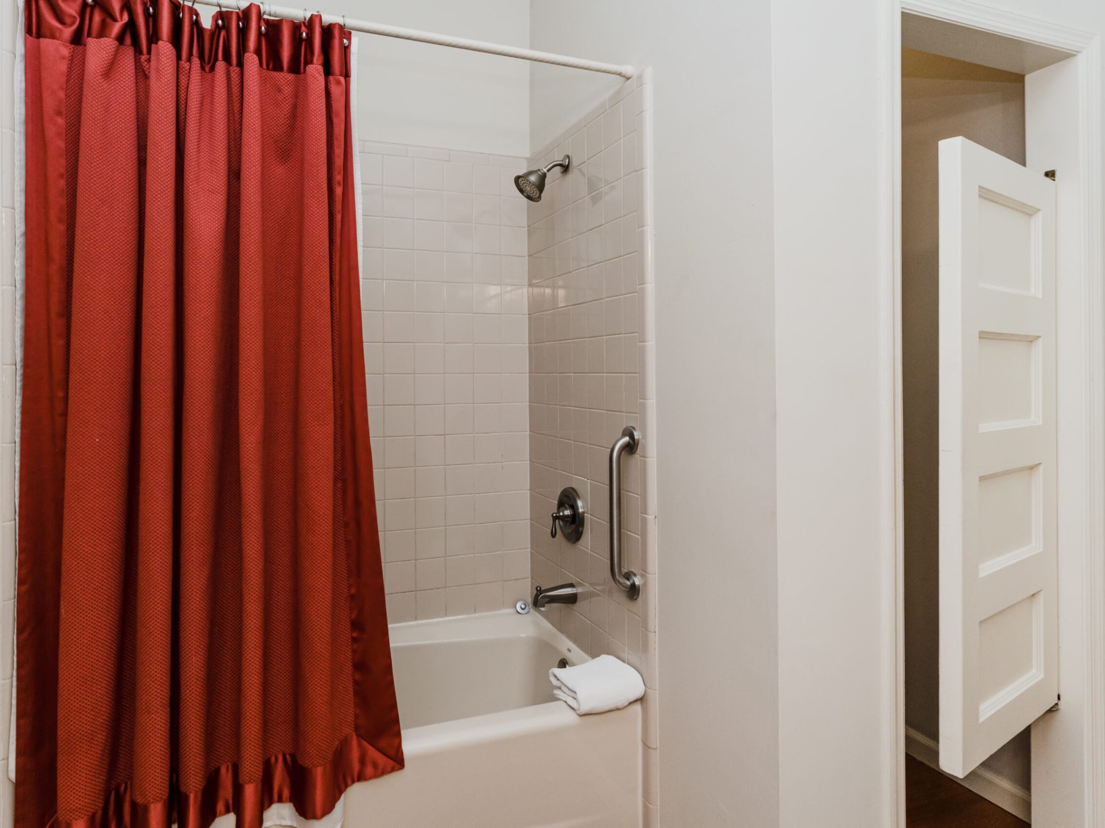 a shower curtain