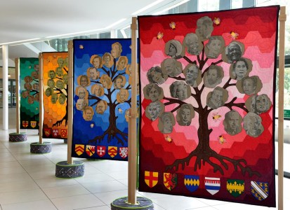 Quilts on display in exhibition