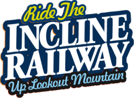 Text: Ride the Incline Railway Up Lookout Mountain in bold letters.