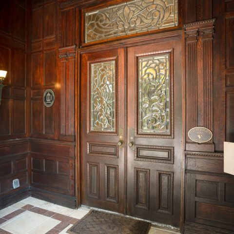 a double door in a room