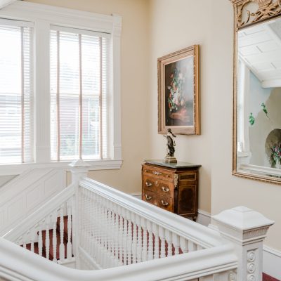 a room filled with furniture and a window