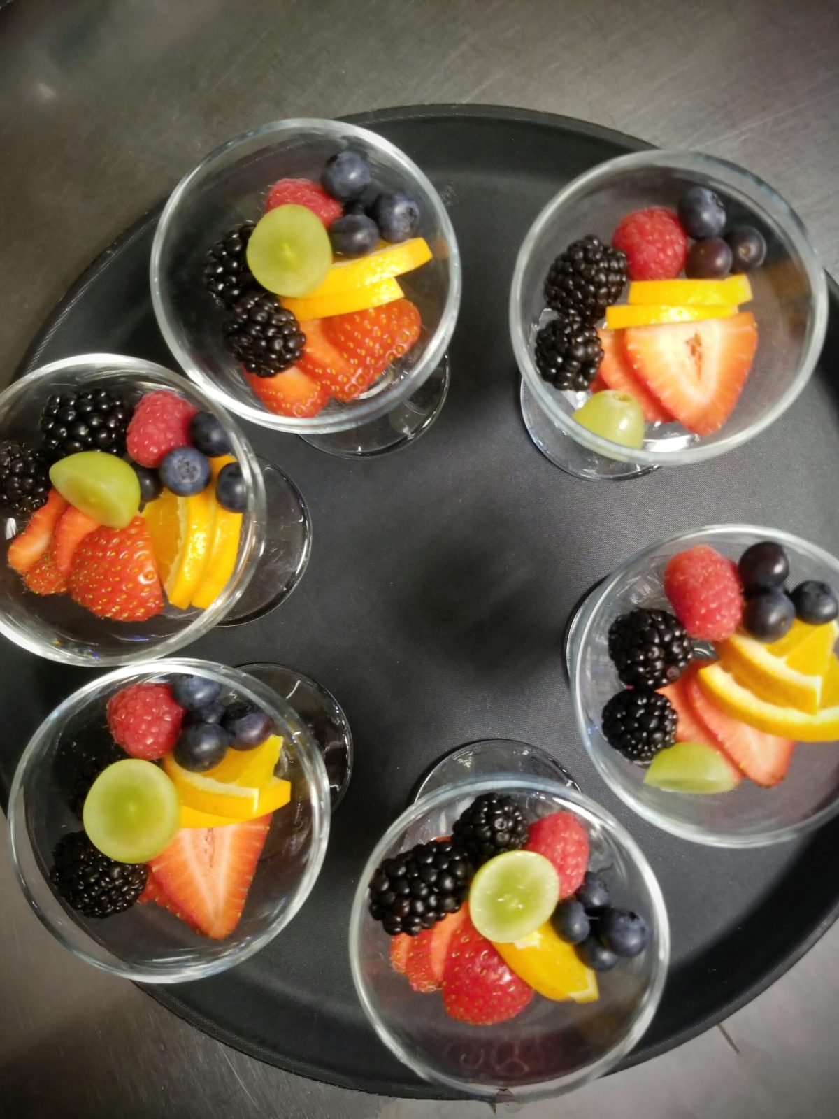 a bowl of fruit on a plate